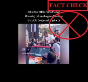 No, Rahul Gandhi didn't offer dog biscuit to Congress worker as claimed; Fact Check