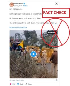 Old video passed off as that of farmers' protest at border trying to enter Delhi despite barricades; Fact Check