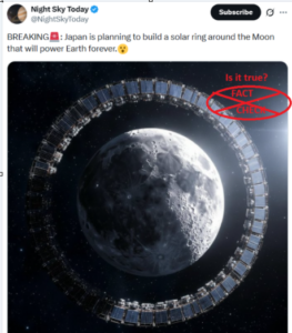 ಜಪಾನ್ ನಿಜವಾಗಿಯೂ ಚಂದ್ರನ ಸುತ್ತ ಸೌರ ಉಂಗುರವನ್ನು ನಿರ್ಮಿಸಲು ಯೋಜಿಸುತ್ತಿದೆಯೇ? ಸತ್ಯ ಪರಿಶೀಲನೆ