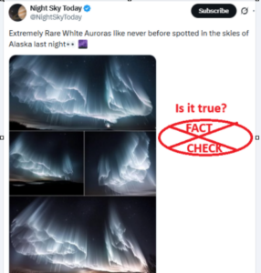 ಈ ಚಿತ್ರದಲ್ಲಿ ನಿಜವಾಗಿಯೂ ಅಲಾಸ್ಕಾದ ಆಗಸದಲ್ಲಿ ಬಿಳಿ ಔರೋರಾಗಳನ್ನು (ನಾರ್ದರ್ನ್ ಲೈಟ್ಸ್) ತೋರಿಸಲಾಗಿದೆಯೇ? ಸತ್ಯ ಪರಿಶೀಲನೆ